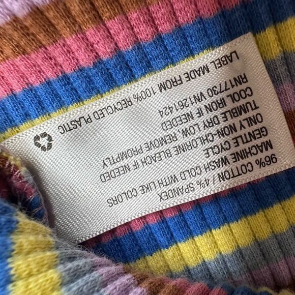 Wild Fable Cropped Long Sleeve Top Multi Color Stripes Size S - Picture 6 of 8